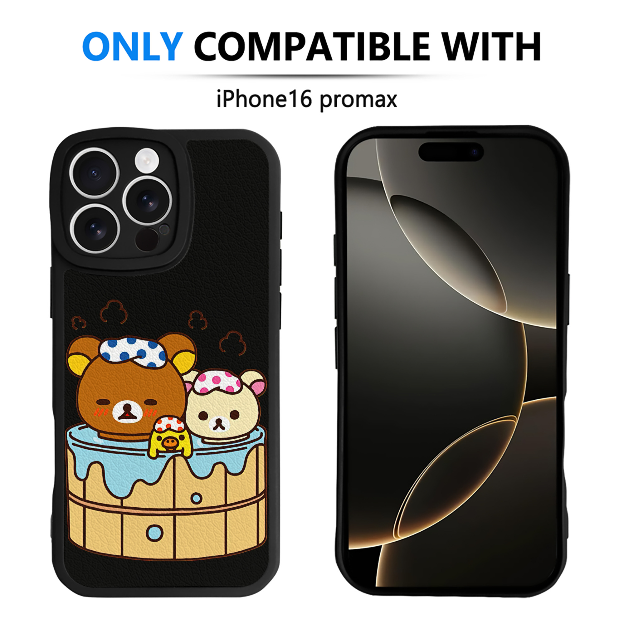 （画像用） リラックマ リラックマ キイロイトリ Rilakkuma Korilakkuma Kiiroitori 【iPhone 16シリーズ対応】シリコンスマホケース（レザー調） 材質：シリコン